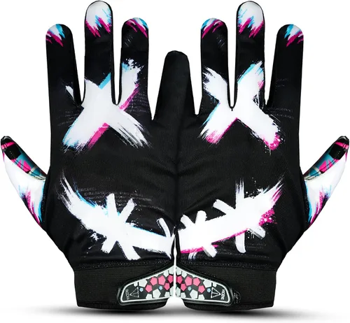 TAQCHA Football Gloves - Tacky Grip, Skin Tight Adult Receiver Gloves - Youth Football Gloves Pro Elite Super Sticky Performance