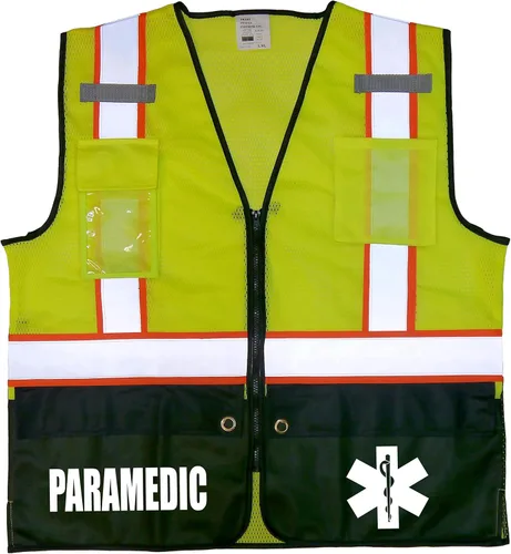 Miniatura 11 de Chaleco de seguridad para sobrevivientes paramédicos, tipo R Clase 2 con logotipos reflectantes y bolsillo trasero Jumbo