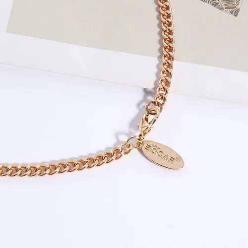 Miniatura 8 de Bocar Collar de cuentas, collar de cadena de eslabones largos de 2 capas, cuentas de cristal para mujer, gargantilla, regalo de joyería
