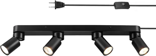 Miniatura 18 de GLOBE Electric 60024 Iluminación de riel de 3 luces con enchufe, cabezales ajustables, acabado blanco mate, 22 pulgadas, base GU10, cable de 15 pies