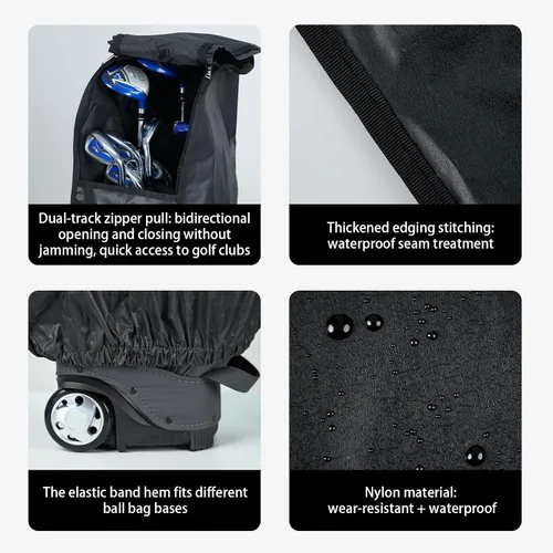 Miniatura 3 de Funda de lluvia para bolsa de golf, duradera, a prueba de polvo, equipo impermeable para viajes, bolsa de golf, capucha de lluvia de 50.4 pulgadas