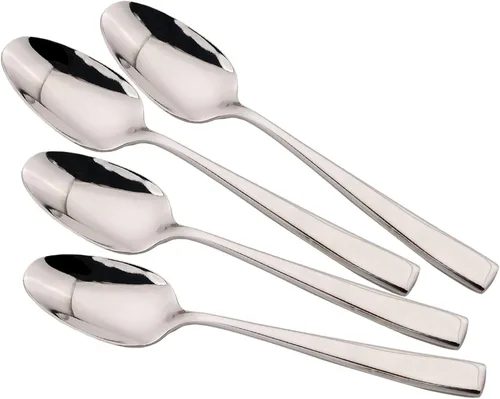 Miniatura 12 de JASHII Juego de 4 cuchillos de mesa, de acero inoxidable de 9.05 pulgadas, chapado en titanio, plateado brillante, cuchillos de mantequilla pulida