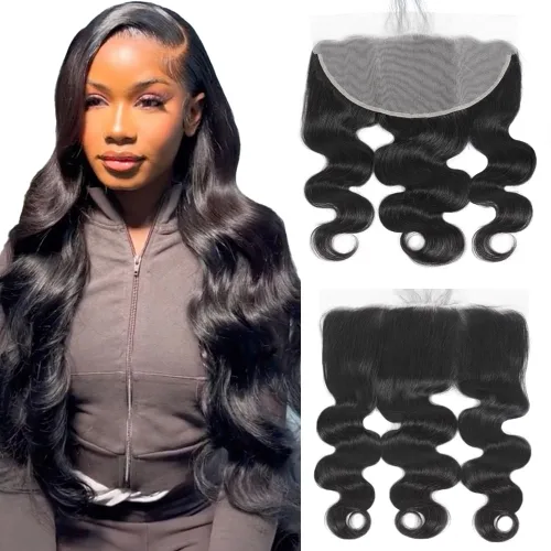 Miniatura 24 de CHEEON Frontal de encaje HD de 13 x 4 de 12 pulgadas, cabello humano brasileño ondulado con cierre frontal de encaje, 100% cabello humano virgen sin