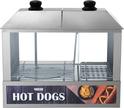 Kratos Vaporizador eléctrico para perros calientes para encimera, comercializador comercial para tiendas de conveniencia y soportes de aperitivos,