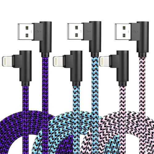 Miniatura 8 de Cable de carga para iPhone, cable Lightning de 6 pies, 3 unidades, cable de carga largo para iPhone 11, cargador para iPhone 6 pies