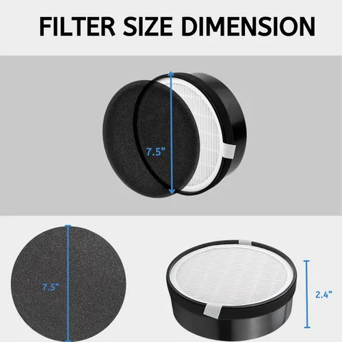 Miniatura 4 de Nispira LV-H132 - Filtro de aire de repuesto compatible con purificadores de aire Levoit LV-H132-RF 3 en 1 True HEPA con filtro de carbono, 7.5 x