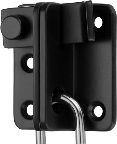 Miniatura 3 de INIRET 2 paquetes de pestillos abatibles, 2.36" x 2.12" acero inoxidable negro engrosado resistente cerrojo pestillo abatible para puerta de granero