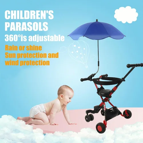 Miniatura 2 de Cochecito de bebé con abrazadera ajustable, sombrilla de protección para niños, paraguas con clip, sombrilla de 8 huesos para cochecito, silla