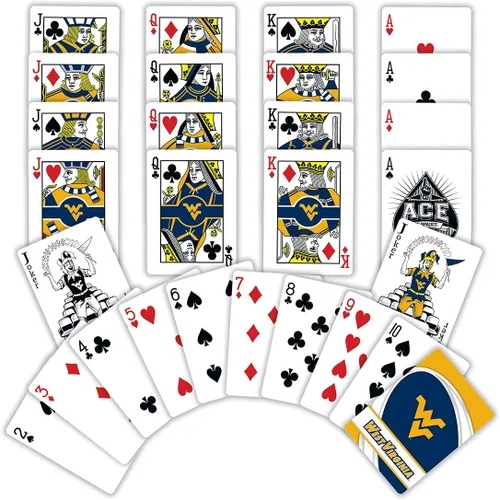 Miniatura 5 de MasterPieces Family Games - Naipes de los montañeros de Virginia Occidental de la NCAA - Baraja de cartas con licencia oficial para adultos, niños