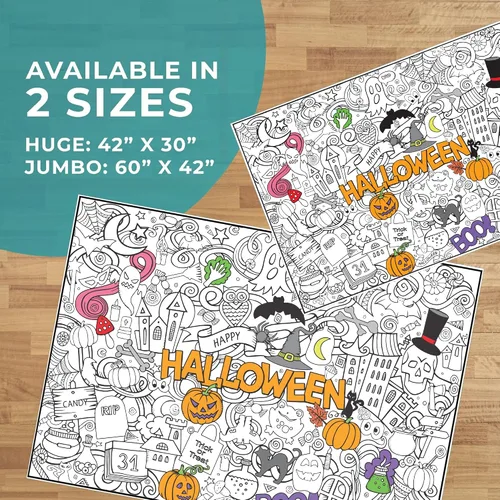 Miniatura 2 de Póster gigante para colorear – Hojas para colorear jumbo de primera calidad para niños y adultos con páginas gruesas resistentes a la suciedad, uso