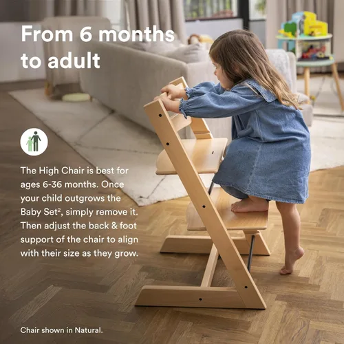 Miniatura 8 de Silla alta Stokke Tripp Trapp 2 (negra), cojín 2 (gris nórdico) + bandeja Stokke (negra) - Incluye silla + juego de bebé con arnés extraíble