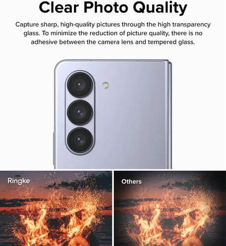 Miniatura 8 de Ringke Marco de lente de cámara compatible con Samsung Galaxy Z Fold 5, protector de lente de cámara, cubiertas de vidrio templado y marcos