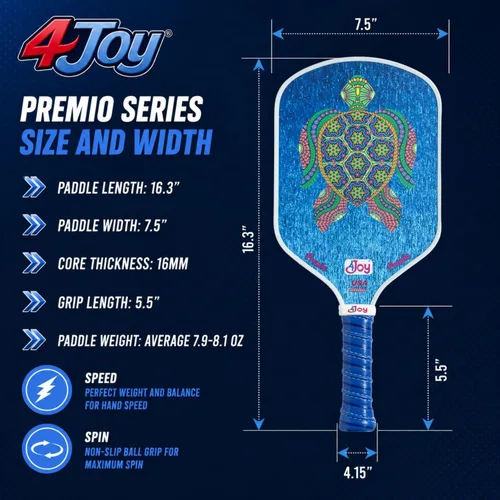 Miniatura 3 de 4Joy Pickleball Paddle Serie Amp4 – T700 de fibra de carbono Pickleball sin palas – Raquetas profesionales de pickleball para mujeres y hombres