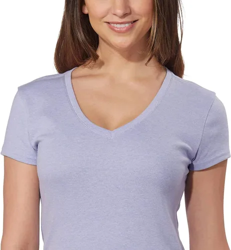 Miniatura 3 de Kirkland Signature Camiseta de algodón con cuello en V para mujer