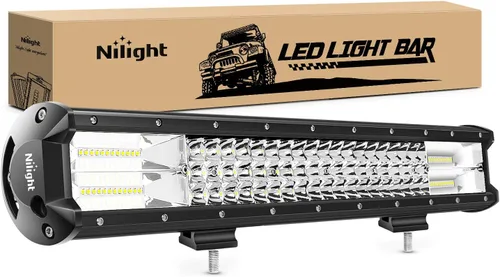 Miniatura 9 de Nilight - 18003C-A barra de luz LED de 15 pulgadas, 216 W, triple fila, haz combinado de luz difusa y concentrada, 21600 lúmenes, súper brillante