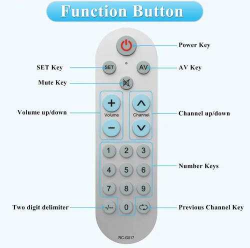 Miniatura 7 de Control remoto universal de TV con botón grande para ancianos, personas mayores, mayores (requiere control remoto original), con retroiluminación