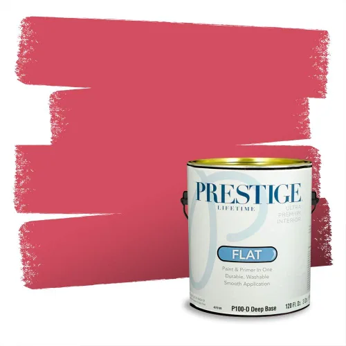 Miniatura 688 de Prestige Paints Pintura exterior e imprimación en uno, 1 galón, plano, coincidencia comparable de Valspar* Amber Rose*