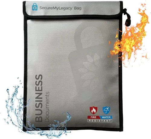 Miniatura 9 de Secure My Legacy - Bolsa impermeable e ignífuga para documentos (4 unidades)