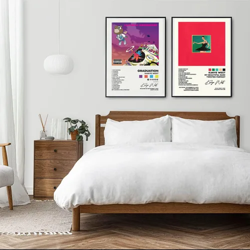 Miniatura 3 de Un juego de 2 pósteres de graduación de Kanye West My Beautiful Dark Twisted Fantasy Póster de lienzo sin marco: 12 x 18 pulgadas (11.8 x 17.7 in)