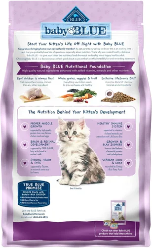 Miniatura 2 de Blue Buffalo Baby Blue - Alimento seco natural para gatos, fórmula de crecimiento saludable con DHA, receta de pollo y arroz integral, bolsa de 2