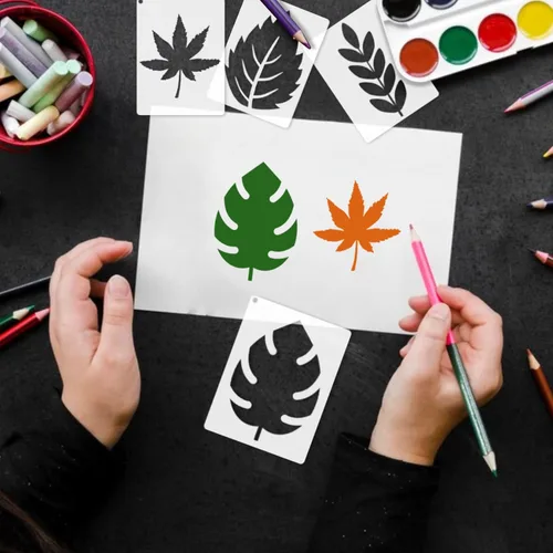 Miniatura 6 de Plantillas de Hojas para Manualidades Hojas Pequeñas y Ramas Planta Plantilla para Pintar en Madera Tarjeta de Elaboración de Tarjetas, Pequeñas