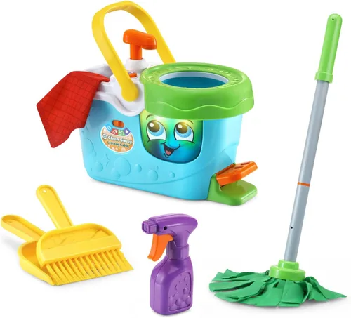 Miniatura 9 de LeapFrog Clean Sweep Learning Caddy, Juego de Juguetes de Limpieza con Trapeador y Escoba para Niños de 3 a 5 Años, Rosa