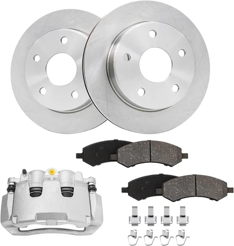 Miniatura 46 de Detroit Axle - 4 rotores de freno para Ford 2012 2013 2014 F-150 Lobo, repuesto de rotores de freno de disco: rotor delantero de 13.78 pulgadas