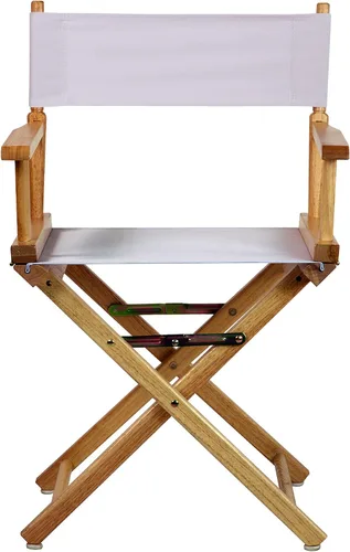 Miniatura 5 de Casual Home - Silla de director de 18.0 in, marco natural con lona blanco