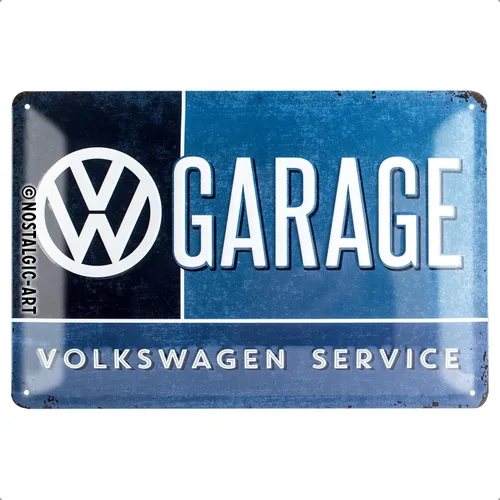 Nostalgic-Art Letrero de hojalata retro, 7.9 x 11.8 pulgadas, VW - Garaje - Idea de regalo de autobús VW, producto oficial de licencia (OLP), hecho