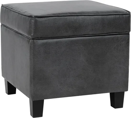 Miniatura 24 de Homepop Decoración del hogar K7342-F2067 Otomana clásica cuadrada de almacenamiento con tapa desmontable Otomana con almacenamiento para sala