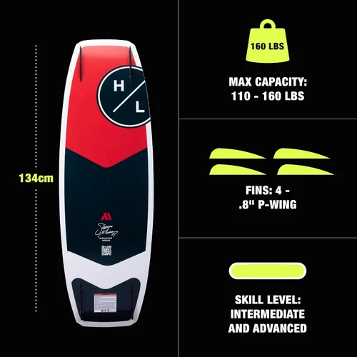 Miniatura 3 de Hyperlite Murray Pro Wakeboard - Wakeboard Shaun Murray Signature - Perfecto para ciclistas intermedios a avanzados - Solo tabla y aletas