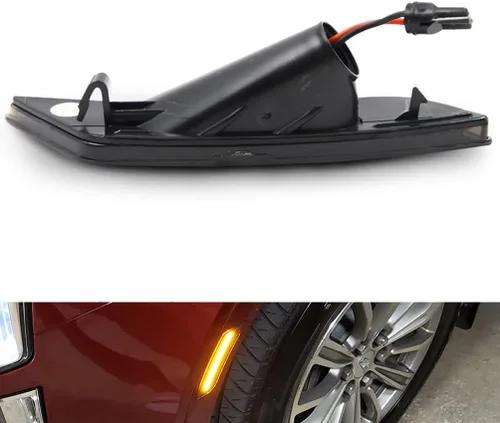Miniatura 7 de Luces de Marcador Lateral LED Ámbar ATS/XT5 para Cadillac XT5 2017-2024, Cadillac ATS 2013-2014, Faros Delanteros de Lente Ahumada Chevy Blazer