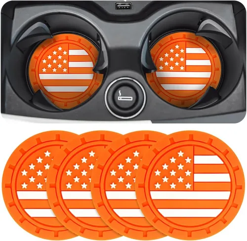 Miniatura 8 de Osilly Posavasos para Portavasos de Automóvil, Paquete de 4 Posavasos Antideslizantes de PVC con Estampado de Huellas de Pata, Tapete Universal