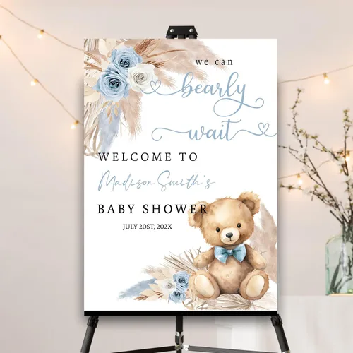 Miniatura 8 de Letrero personalizado de flores silvestres para baby shower, letrero de bienvenida para baby shower, decoración de fiesta de plástico con estacas