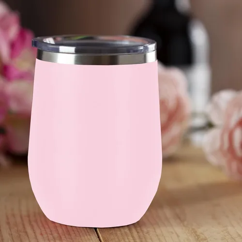 Miniatura 2 de LaserGram Vaso de vino de acero inoxidable de doble pared, bandera de Carolina del Sur, grabado personalizado incluido (rosa)