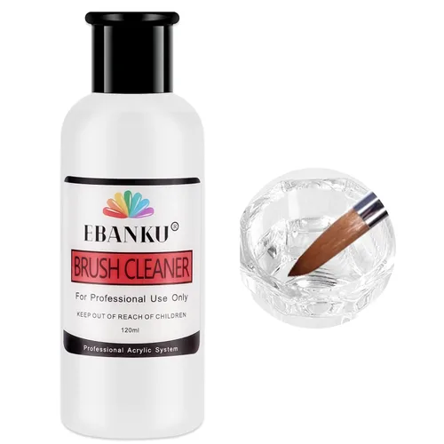 Miniatura 8 de EBANKU Limpiador de pinceles de uñas acrílico de 4.1 fl oz, 3 en 1, cepillo de uñas, solución limpiadora de cepillo de uñas, limpieza rápida