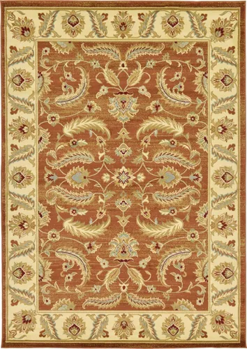 Miniatura 42 de Unique Loom - Colección Voyage - Alfombra redonda tradicional oriental, marrón, Polipropileno, Marrón/Azul Claro