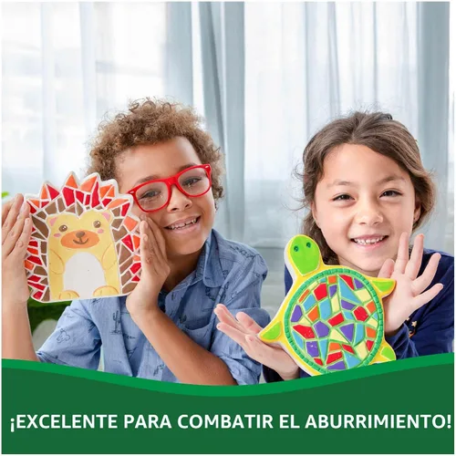 Miniatura 3 de Kit de Piedra Decorativa DIY de Tortuga en Mosaico Creative Roots, Incluye Piedra de Cerámica y 6 Pinturas Vibrantes para Niños de 8 Años en Adelante