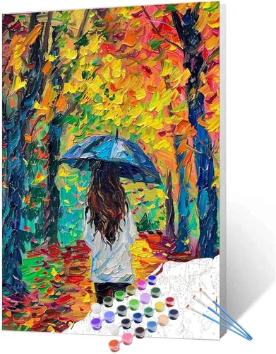 Miniatura 27 de TUMOVO Pintura por números para niñas con flores para adultos, principiantes, mujeres rodeadas de abejas, pintura acrílica por números, pintura