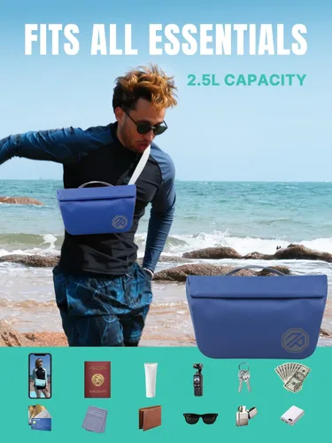 Miniatura 5 de niphean IPX7 - Bolsa riñonera impermeable con cierre magnético de una mano, resistente, bolsa seca para kayak, tabla de remo, accesorios esenciales