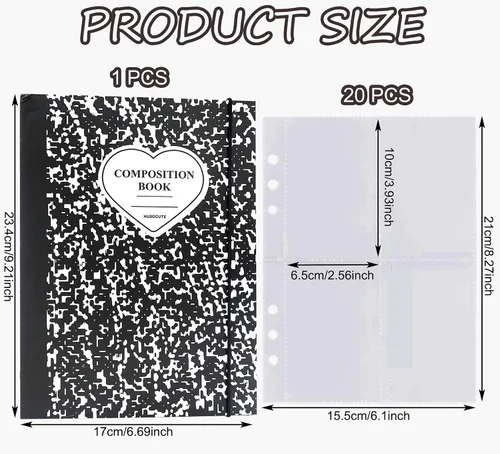 Miniatura 2 de Carpeta A5 Kpop - Álbum de tarjetas fotográficas con 20 fundas interiores de 3 pulgadas para álbum de fotos en hojas sueltas, recargable, 6 anillos