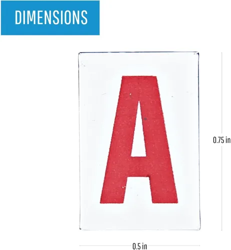 Miniatura 2 de MasterVision Letras magnéticas, 1/2" x 3/4", rojo sobre blanco, 120 piezas