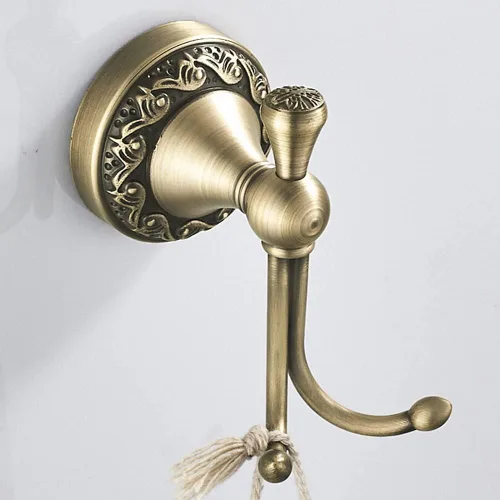 Miniatura 5 de WINCASE Accesorios de baño de latón antiguo, accesorios de baño ajustables retro, juego de barra de toalla de baño de latón de 24 pulgadas, 4 Juego