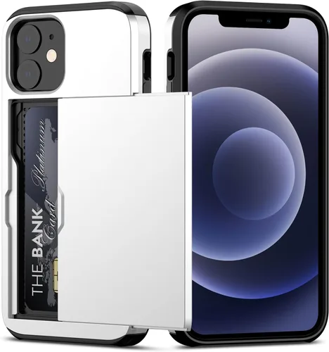 Miniatura 8 de Nvollnoe Funda para iPhone 12/12 Pro con Portarjetas [Almacena 5 Tarjetas] Funda Cartera de Doble Capa Resistente de Servicio Pesado a Prueba