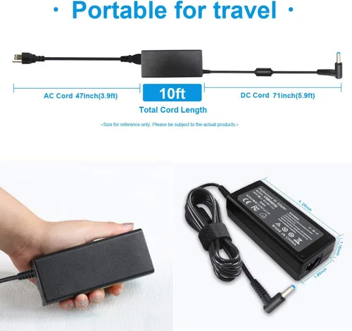 Miniatura 3 de Cargador adaptador de CA de 19.5V 2.31A 45W compatible con HP Pavilion x360 x2 11 13 15 M1 TouchSmart, Envy x360 x2 13 15 M6, Stream 11 13 14, 15-f