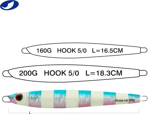 Miniatura 3 de OCEAN CAT Jigs de pesca de agua salada en alta mar Jigging de velocidad de lanzamiento lento señuelos vertical Jigging vertical Plantilla de otoño