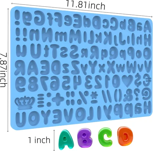 Miniatura 6 de Moldes de silicona de letras de chocolate, moldes de caramelo numéricos para decoraciones de pastel, molde de oso de goma de silicona con raspador