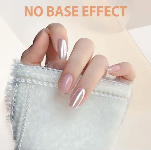 Miniatura 3 de Polvo de uñas con efecto espejo súper brillante 2025, polvo de uñas cromado perla blanca, polvo de pigmento iridiscente con efecto de luz de luna