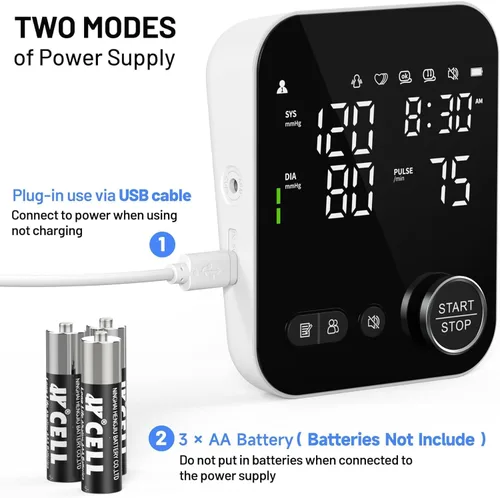Miniatura 7 de NOUYAN Monitor de presión arterial para la parte superior del brazo, monitores para uso doméstico, brazalete ajustable de 8.7"-16.5", pantalla LED