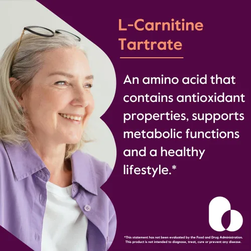 Miniatura 2 de BESTVITE Tartrato de L-carnitina 500 mg por cápsula (120 cápsulas) - Sin estearatos - Sin OMG - Sin gluten - Apoya la salud del corazón